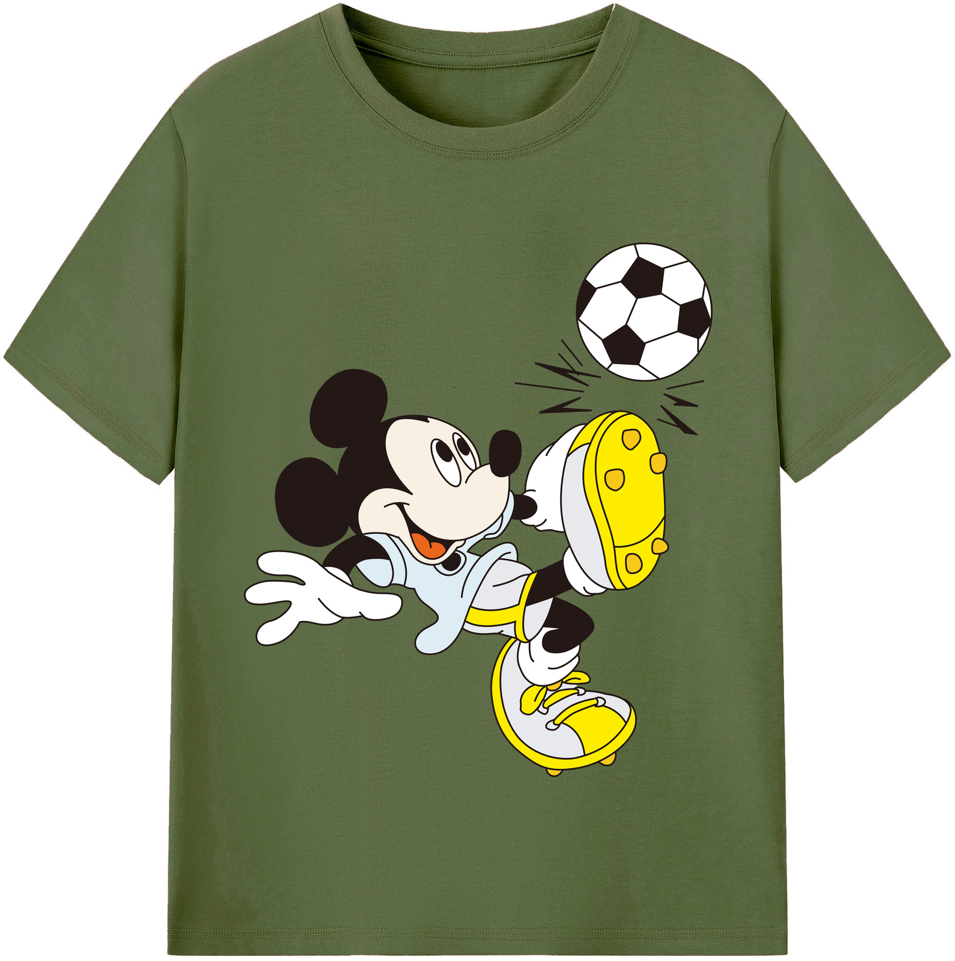 （画像用） ミッキーマウス Mickey Mouse 綿100％半袖Tシャツ（フロントプリント）